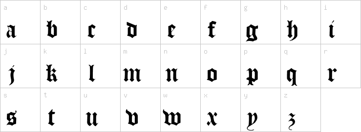 Lowercase characters