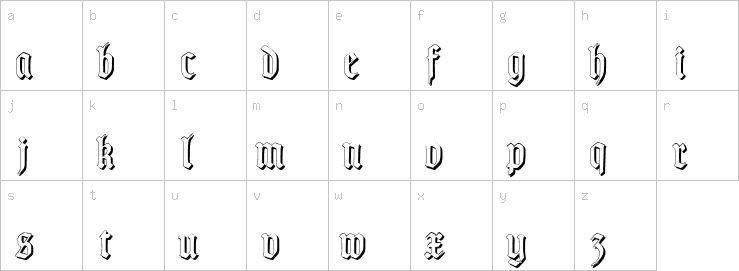 Lowercase characters