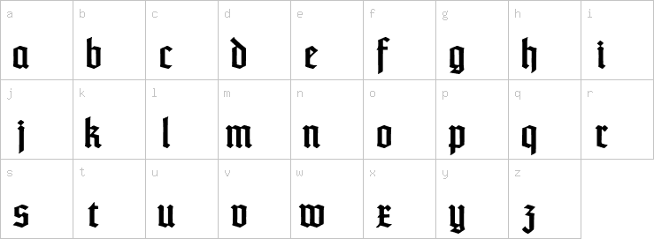 Lowercase characters