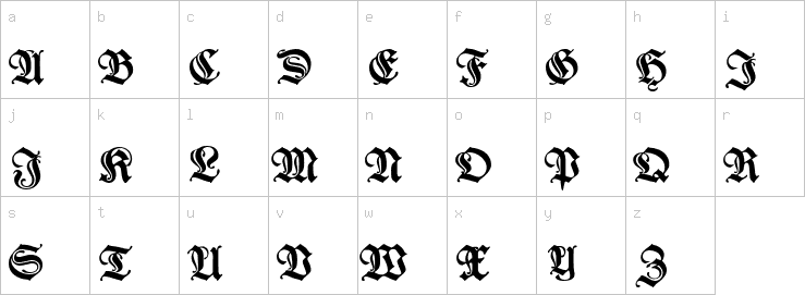 Lowercase characters