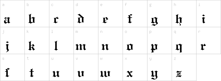 Lowercase characters