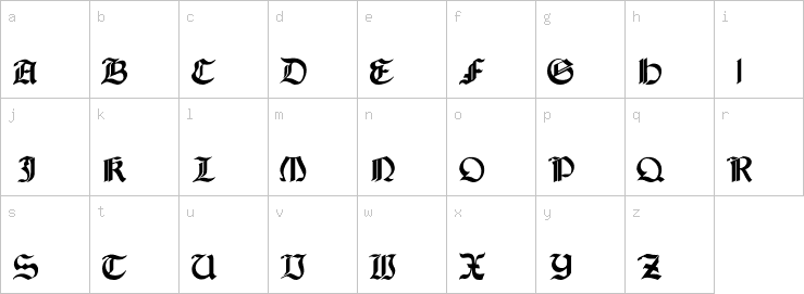 Lowercase characters