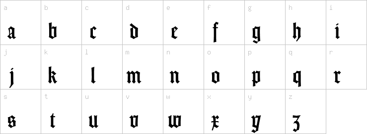 Lowercase characters