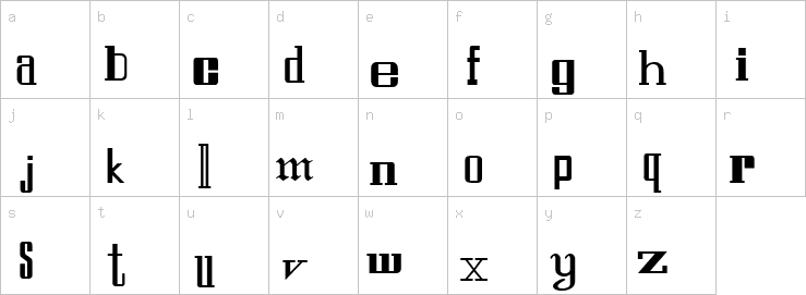 Lowercase characters