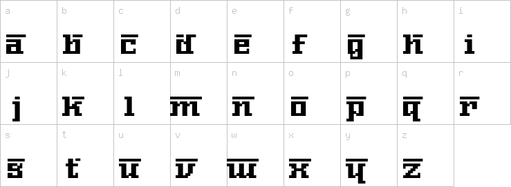 Lowercase characters