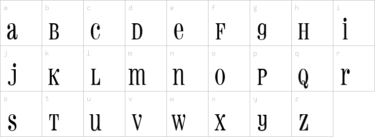 Lowercase characters