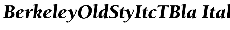 BerkeleyOldStyItcTBla Italic