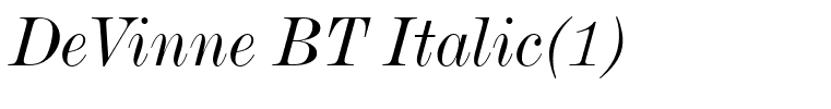 DeVinne BT Italic(1)