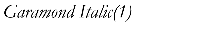 Garamond Italic(1)