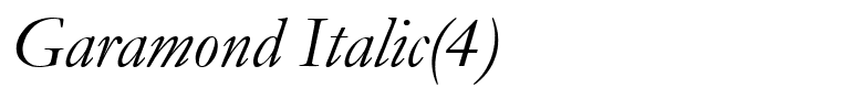 Garamond Italic(4)