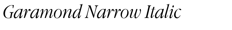 Garamond Narrow Italic