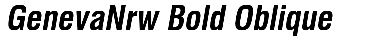 GenevaNrw Bold Oblique