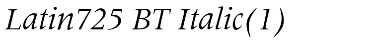 Latin725 BT Italic(1)