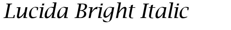 Lucida Bright Italic