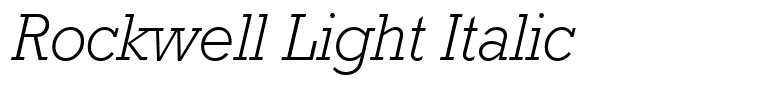 Rockwell Light Italic