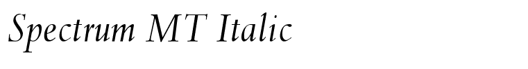 Spectrum MT Italic