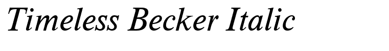 Timeless Becker Italic