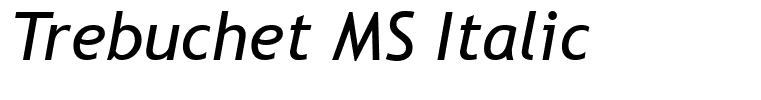 Trebuchet MS Italic