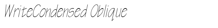 WriteCondensed Oblique