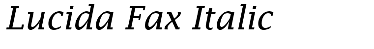 Lucida Fax Italic