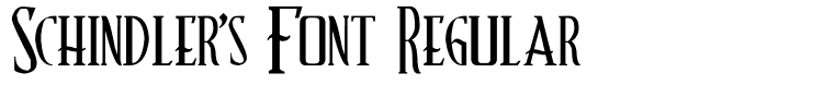 Schindler’s Font Regular