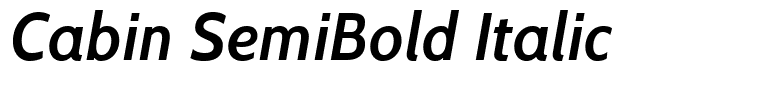 Cabin SemiBold Italic