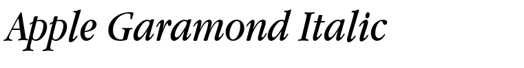 Apple Garamond Italic