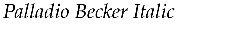 Palladio Becker Italic