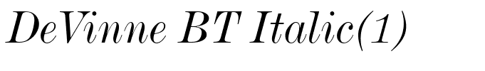 DeVinne BT Italic(1)