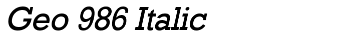 Geo 986 Italic