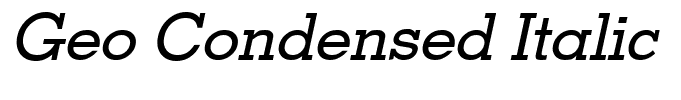 Geo Condensed Italic