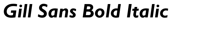 Gill Sans Bold Italic