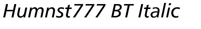 Humnst777 BT Italic