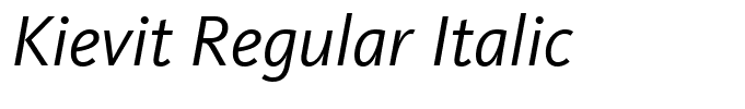 Kievit Regular Italic