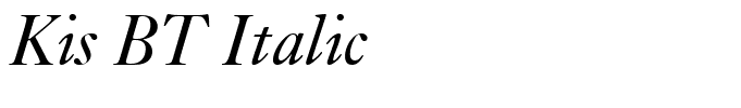 Kis BT Italic