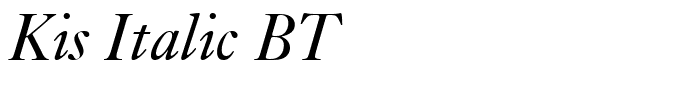 Kis Italic BT