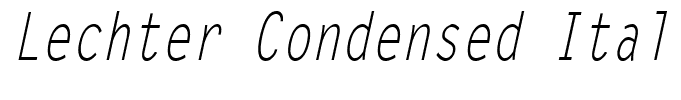 Lechter Condensed Italic