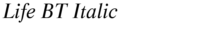 Life BT Italic