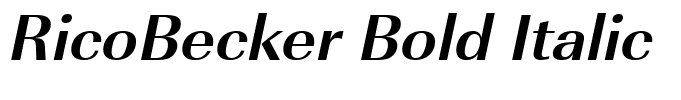 RicoBecker Bold Italic