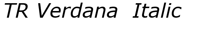 TR Verdana  Italic