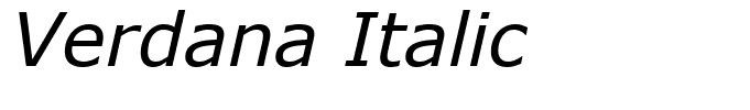 Verdana Italic