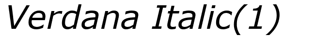 Verdana Italic(1)