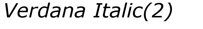 Verdana Italic(2)