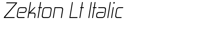 Zekton Lt Italic