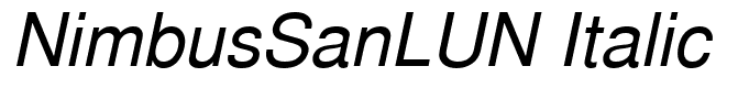 NimbusSanLUN Italic